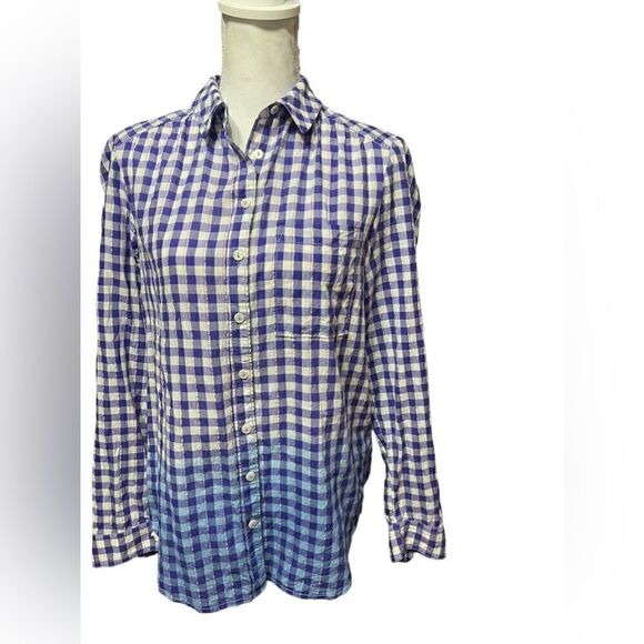 Pilcro Deb Gingham Button Down Long Sleeve Shirt - Picture 2 of 6